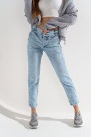 Купить Джинсы Mom Fit женские Karol 23543 38 Голубой (2000990360625D) Артикул: 2000990360625 Миниатюра фотографии № 5