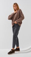 Купить Джинсы однотонные Mom Fit женские 1907 L Серый Артикул: 2000999193095 Миниатюра фотографии № 3