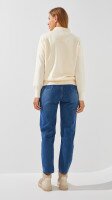 Купить Джинсы однотонные Mom Fit женские 1908 M Синий Артикул: 2000999193217 Миниатюра фотографии № 5