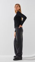 Купить Джинсы палаццо однотонные женские 1905 40 Графитовый Артикул: 2000999193385 Миниатюра фотографии № 3