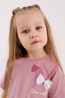 Футболка для дiвчинки Viollen 3235 98 см Пудровий (2000990345066S)  Фото №1