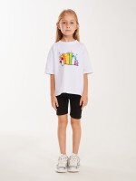 Купити Футболка для дiвчинки Dinomin 2524 110 см Білий Артикул: 2000999459320 Фото мініатюра № 2