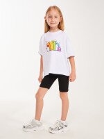 Купити Футболка для дiвчинки Dinomin 2524 110 см Білий Артикул: 2000999459320 Фото мініатюра № 3