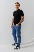 Футболка однотонная мужская 24-0711 S Черный  Фото №0
