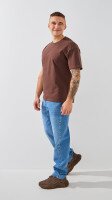 Купить Футболка однотонная мужская GENUA 24-0711 L Коричневый Артикул: 2000999389900 Миниатюра фотографии № 3