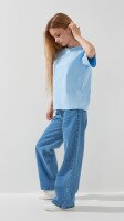 Футболка однотонна для дівчинки LAWA GBC02341 134 см Блакитний  Фото №2