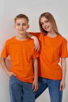 Футболка однотонная унисекс ALG 3254062 146 см Оранжевый  Фото №0