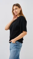 Купить Футболка однотонная женская GENUA G01137-0022 3XL Черный Артикул: 2000999438028 Миниатюра фотографии № 4