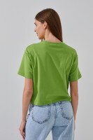 Купити Футболка однотонна жіноча LAWA WBC02311 XS Оливковий Артикул: 2000999164590 Фото мініатюра № 5