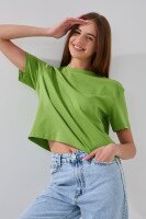 Купити Футболка однотонна жіноча LAWA WBC02311 XS Оливковий Артикул: 2000999164590 Фото мініатюра № 3