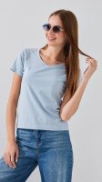 Купить Футболка однотонная женская Na Fan 002 One Size Голубой Артикул: 2000991047716 Миниатюра фотографии № 3