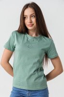 Футболка патриотическая женская LAWA E-WB02318 M Зеленый  Фото №0