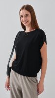 Футболка трикотажна однотонна жіноча 25002 One Size Чорний  Фото №1