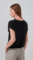 Футболка трикотажна однотонна жіноча 25002 One Size Чорний  Фото №3