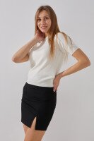 Футболка трикотажна однотонна жіноча On me 12030 One Size Молочний  Фото №0