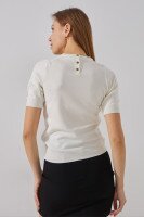 Футболка трикотажна однотонна жіноча On me 12030 One Size Молочний  Фото №3
