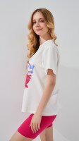 Футболка з принтом для дiвчинки LAWA P-GB02326 164 см Молочний  Фото №2