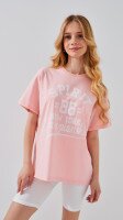 Футболка з принтом для дiвчинки LAWA P-GB02328 134 см Рожевий