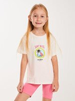 Купить Футболка с принтом для девочки Toontoy 3326 92 см Молочный Артикул: 2000999591365 Миниатюра фотографии № 1
