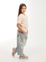 Купить Футболка с принтом для девочки Toontoy 3328 104 см Бежевый Артикул: 2000999602863 Миниатюра фотографии № 3