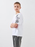 Купить Футболка с принтом для мальчика Baby Show 13298 140 см Белый Артикул: 2000999521713 Миниатюра фотографии № 3