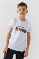 Футболка з принтом для хлопчика Dinomin 2019 110 см Білий