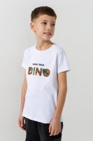Футболка з принтом для хлопчика Dinomin 2019 110 см Білий  Фото №1