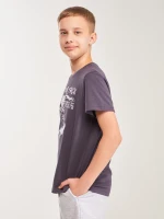 Купити Футболка з принтом для хлопчика LAWA P-BB02345 170 см Графітовий Артикул: 2000999633331 Фото мініатюра № 3