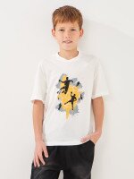 Купити Футболка з принтом для хлопчика Toontoy 4684 116 см Молочний Артикул: 2000999577482 Фото мініатюра № 1