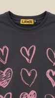 Футболка с принтом HURTS для девочки LAWA P-GB02320 146 см Графитовый  Фото №0