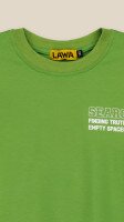 Футболка з принтом Reality для хлопчика LAWA P-BB02315 134 см Оливковий  Фото №0