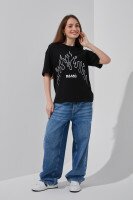Футболка с принтом женская LAWA P-WB02397 XS Черный  Фото №0