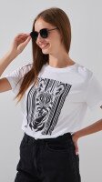Футболка з принтом жіноча LAWA P-WB02403 XS Білий  Фото №1