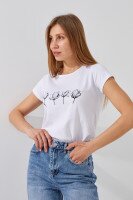 Футболка з принтом жіноча Ponki 24406-10 S Білий  Фото №1