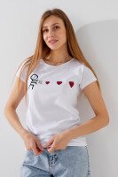 Футболка с принтом женская Ponki 24406-12 S Белый