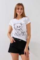 Купить Футболка с принтом женская Ponki 24406-15 M Белый Артикул: 2000990968869 Миниатюра фотографии № 1