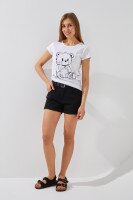 Футболка с принтом женская Ponki 24406-15 S Белый  Фото №0