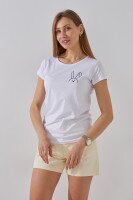 Футболка с принтом женская Ponki 24406-7 S Белый  Фото №0