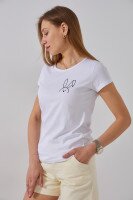 Футболка с принтом женская Ponki 24406-7 S Белый  Фото №2