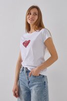 Футболка з принтом жіноча Ponki 24406-9 S Білий  Фото №0