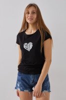 Футболка с принтом женская Ponki 24406-9 S Черный  Фото №0