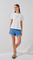 Футболка з принтом жіноча YINKEKE 7113-1 One Size Білий  Фото №0