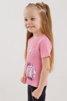 Футболка з принтом для дівчинки Baby Show 16399 104 см Рожевий (2000990457899S)  Фото №1