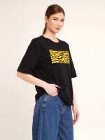 Футболка с принтом женская LAWA P-WB02341 XS Черный  Фото №2