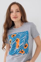 Футболка з принтом жіноча LAWA P-WB02369 XS Сірий  Фото №1