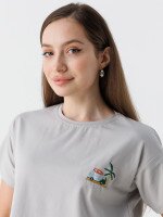 Футболка с принтом женская Ponki 23131 S Серый (2000990568960S)  Фото №1