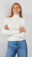 Купити Гольф однотонний жіночий LAWA WBC12262 S/M Молочний Артикул: 2888000014283 Фото мініатюра № 1