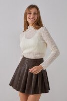 Гольф однотонний жіночий Rong Rong 985 One Size Молочний