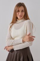Гольф однотонний жіночий Rong Rong 985 One Size Молочний  Фото №1