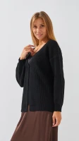 Кардиган однотонный женский 1025 One Size Черный  Фото №3